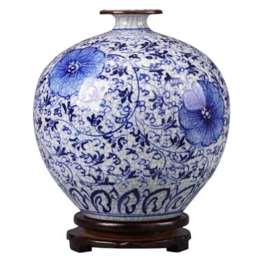 Imagem de Vaso decorativo de cerâmica, artesanato feito à mão com base rotativa, acessórios para casa, decoração de casa