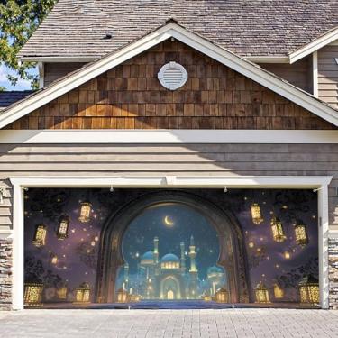 Imagem de 6 * 13 pés Ramadan Mubarak decoração capa de porta de garagem muçulmano grande quintal pano de fundo faixa de porta de garagem para exterior interior