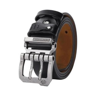 Imagem de Cinto Masculino De Couro Genuíno De Luxo Com Fivela De Pino Vintage Pa
