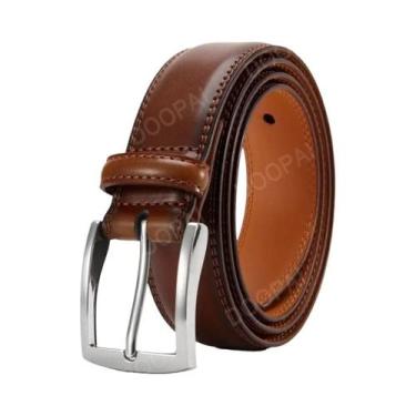 Imagem de Cinto Masculino De Couro Genuíno Com Fivela Grande De Metal Automática