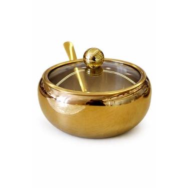 Imagem de Açucareiro Mol Aço Inox Dourado - 11cm - Lilian - Lilian Design