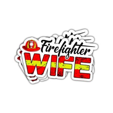 Imagem de Adesivo de esposa de bombeiro, 3 peças, engraçado, orgulhoso, bombeiros, presente de cônjuge para bombeiros, família, bombeiro, esposa, adesivo de carro para laptop, garrafa, caderno, caixa de