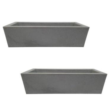 Imagem de Kit 2 Jardineiras de Planta Cinza 37x15 Floreira Polietileno - Alpe & 