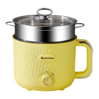 Imagem de SiaBiced Panela elétrica para cozinhar ramen com 2 níveis de temperatura ajustáveis ​​e função de ferver água, Duplo Amarelo