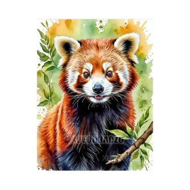 Imagem de Kit De Pintura Em Diamante De Animais Em Aquarela Eagle Raccoon, Mosai