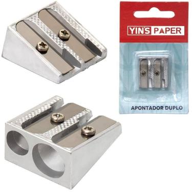 Imagem de Apontador De Metal Duplo Quadrado Yins Paper 2,5X2,5Cm
