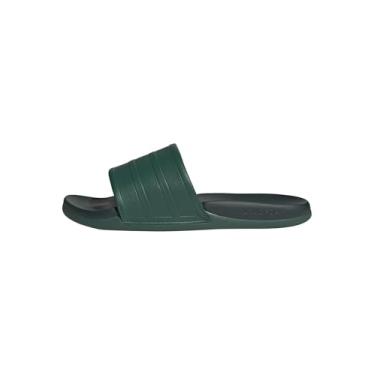 Imagem de adidas Adilette Comfort 2.0 unissex adulto, Verde universitário/verde universitário/aurora hera, 12 Women/11 Men