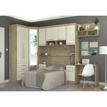 Imagem de Guarda Roupa De Canto C/ Espelho Escrivaninha C/ Nicho E Cab