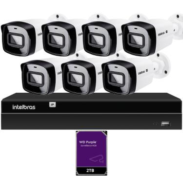 Imagem de Kit CFTV 7 Câmeras IP Intelbras NVD 1408P HD 2TB Purple