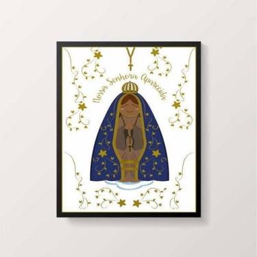 Imagem de Quadro Nossa Senhora Aparecida 33X24Cm - Com Vidro - Quadros On-Line