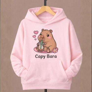 Imagem de Moletom Canguru Infantil Estampa Capy Bara 1032 Moderno Estiloso Tendê