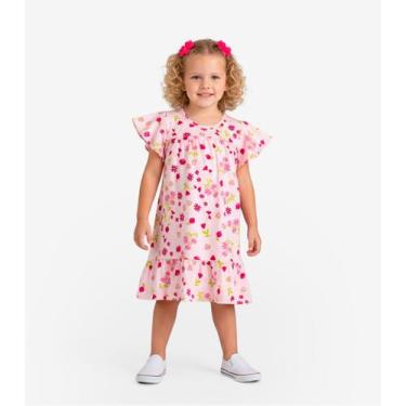Imagem de Vestido Infantil Com Manga Godê Select Rosa, 6, Rosa