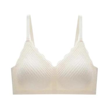 Imagem de Sutiã Feminino Sem Costura De Renda Antiderrapante Com Bojo Fino E Alç