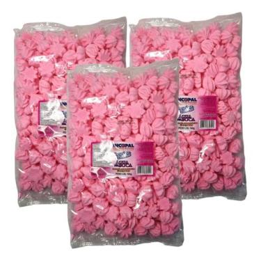 Imagem de 600 Mini Suspiros Lembrancinha 3x140g Rosa - INCOPAL
