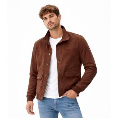 Imagem de Jaqueta Bomber Masculina Em Veludo Aishty Marrom, G, Marrom
