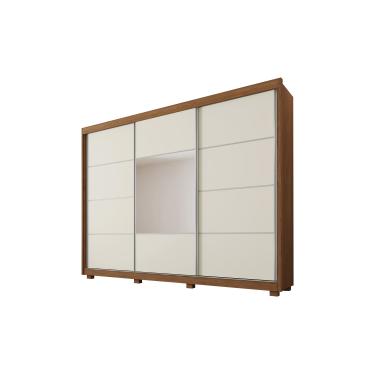 Imagem de Guarda-Roupa Casal Mademarques Spazio 3 Portas de Correr Espelho 4 Gavetas