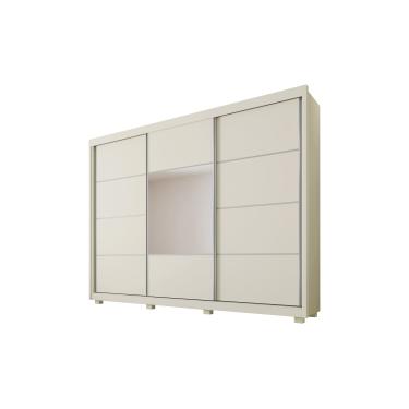Imagem de Guarda-Roupa Casal Mademarques Spazio 3 Portas de Correr Espelho 4 Gavetas