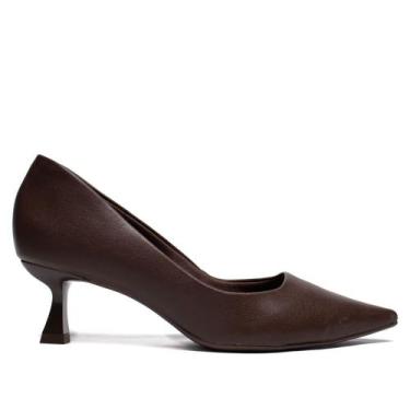 Imagem de Scarpin Feminino Bebecê Napa Marrom, Marrom, 35