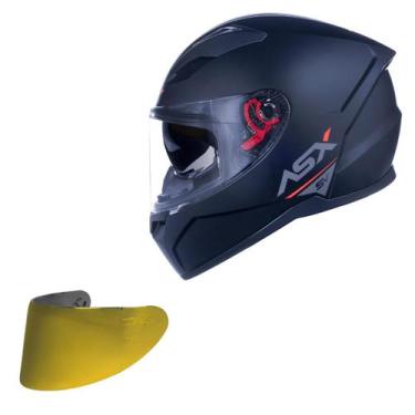 Imagem de Capacete Asx City SV Preto Fosco Oculos + Viseira Dourada, Preto Fosco