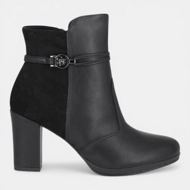 Imagem de Bota Piccadilly Cano Curto Feminina Preta, Preto, 37