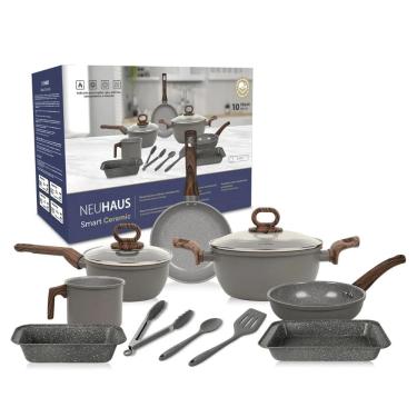 Imagem de Conjunto de Panelas Neuhaus 10 Peças Smart Ceramic, Antiaderente com Utensílios Premium