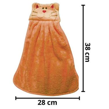 Imagem de Toalha de Mão Naninha para Bebê com Carinha de Gatinho - KOPECK, Marro