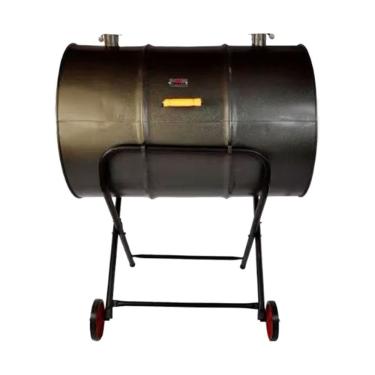 Imagem de Churrasqueira a Bafo Grill Tambor Grande 200L MC-29.1MN com Rodas e Grelha Estanhada Minasca