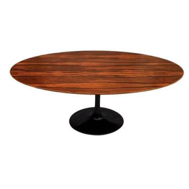 Imagem de Mesa Saarinen Oval Pau Ferro 198x122cm - Base Preta - MGSAARINEN