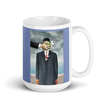 Imagem de Pie In The Face Rene Magritte Son of Man Caneca branca brilhante
