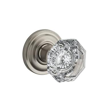 Imagem de Baldwin Reserve PSCRYTRR150 Passage Crystal Knob with Traditional Round Rose Satin Nickel Finish