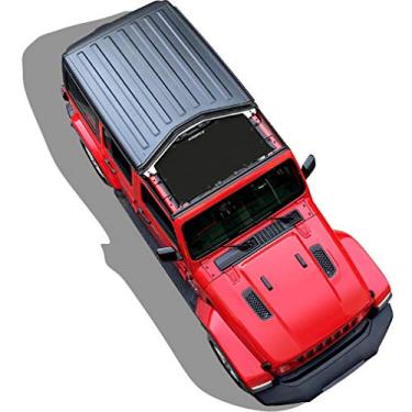 Imagem de Shadeidea Protetor solar para Jeep Wrangler JL Unlimited 2 portas e 4 portas (2018-atual) para-sol com tela de malha preta frontal JLU SAHARA RUBICON SPORT S bloqueador UV com bolsa de apoio - 10 anos