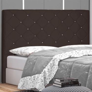 Imagem de Cabeceira King Size 195cm em Suede Tânia Spezzia Café