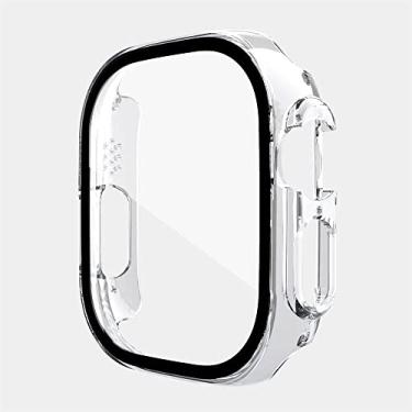 Imagem de JWTPRO Capa de vidro para Apple Watch case 49mm Acessórios Protetor de tela de PC All-Around Capa temperada Apple Watch Ultra case (Cor: Transparente, Tamanho: Ultra 49mm)