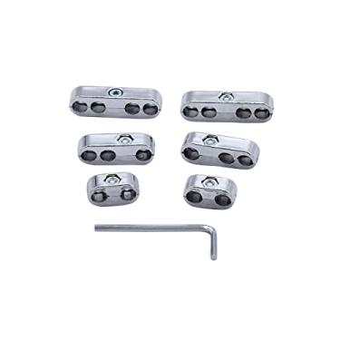 Imagem de 1 conjunto de 6 peças 7 mm 8 mm cromado prateado vela de ignição separadores de fios separadores separadores teares adequados para Chevy Ford e Mopar