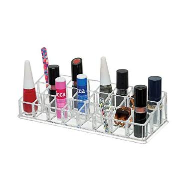 Imagem de Organizador de Cosméticos e Acessórios com 24 Divisórias, Transparente, 5 x 22 x 8.5 cm, Ricca