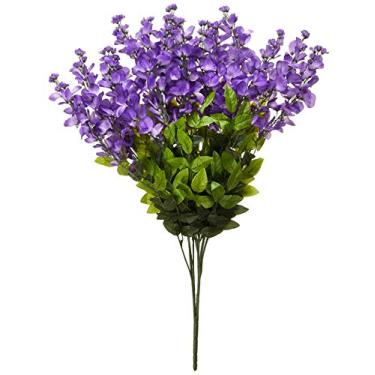 Imagem de Flores arbustas longas de glicéria artificial - 15 hastes para casa, casamento, restaurante e arranjos de decoração de escritório, lavanda