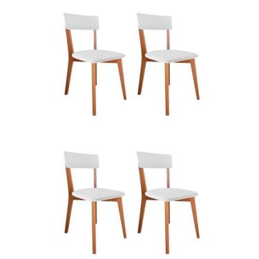Imagem de Conjunto com 4 Cadeiras de Jantar Tóquio Castanho e Branco