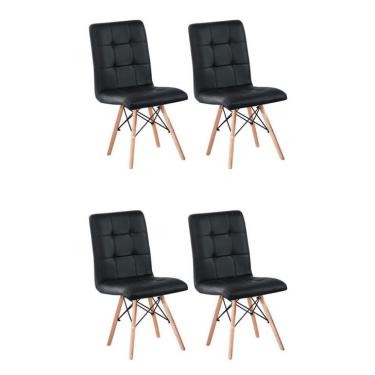 Imagem de Conjunto com 4 Cadeiras Fitz Eiffel Preto