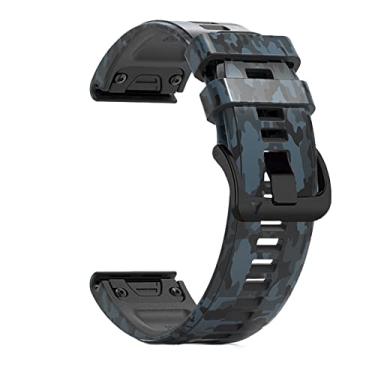 Imagem de DJDLFA 22 26mm pulseira de relógio inteligente para Garmin Fenix 7 7X 6 6X Pro 5X 5 Plus 3HR Mk2 D2 Watch Quick EasyFit Leather Silicone Bracelet (Cor: H, Tamanho: 22mm)