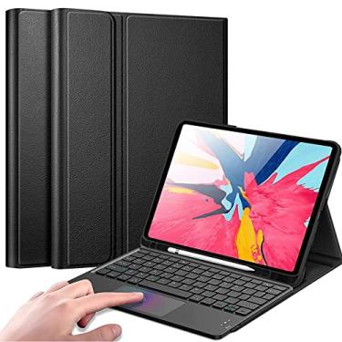 Imagem de QYiiD Trackpad Funda Teclado para iPad Mini 6ª Geração 8,3 Pulgadas 2021, Touchpad Teclado de Español Ñ Bluetooth Inalámbrico Capa Folio Recargável com Portalápices, Preto