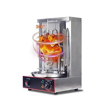 Imagem de Forno de churrasco vertical giratório 360 ° sem fumaça peru doner kebab máquina 3000w churrasqueira elétrica a gás kebab