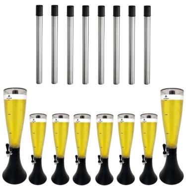 Imagem de Kit com 8 Torres de Chopp Marcbeer 2,5 Litros e 8 Refis Extra - Marchesoni