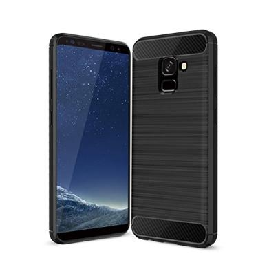 Imagem de Manyip Capa para Samsung Galaxy A7 2018, capa de fibra de carbono anti-riscos e resistente impressões digitais totalmente protetora capa de couro Cover Case adequada para o Samsung Galaxy A7 2018