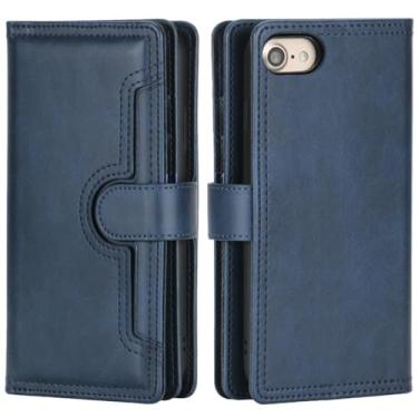 Imagem de Flip bolsa de couro caso para iphone 15 14 13 12 11 pro xs max xr capa carteira para samsung s20 nota 20 ultra casos, azul, para iphone 6 6s