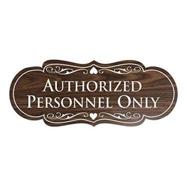 Imagem de Signs ByLITA Placa de designer autorizada apenas (nogueira) - grande 1 pacote