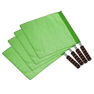Imagem de PATIKIL Bandeira de árbitro, pacote com 4 alças de esponja de aço inoxidável para futebol, atletismo e campo esportes linesman, sinal de mão, verde