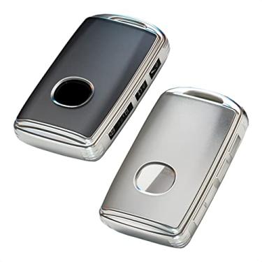 Imagem de TANGSEN Capa Smart Key Fob compatível com Mazda 3 6 CX-5 CX-7 CX-9 MX-5 Miata 3 4 botões Keyless Entry Remote TPU Transparency Frosted Key Shell