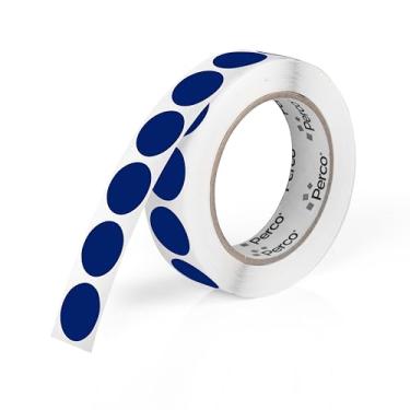 Imagem de Perco Etiquetas adesivas de bolinhas redondas azuis escuras de 2,5 cm com adesivo permanente - 1.000 etiquetas por rolo - Cores vibrantes, forte adesão - Feito nos EUA