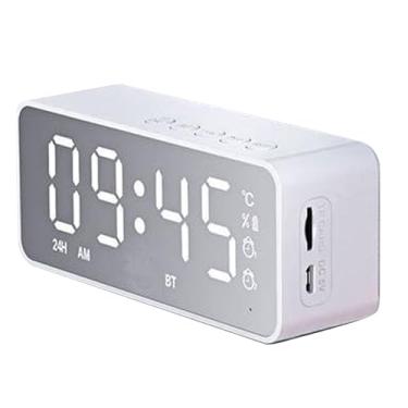 Imagem de Despertador Com Alto-falante Bluetooth, Rádio Despertador Com Alto-falante Bluetooth, Display de Temperatura e Alarmes Duplos, Despertador Digital LED Espelhado para Cabeceira do