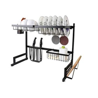 Imagem de Escorredor de louça, talheres, escorredor de pratos de aço inoxidável 304, utensílios de cozinha, rack de armazenamento, ralo de pia e talheres para lava-louças